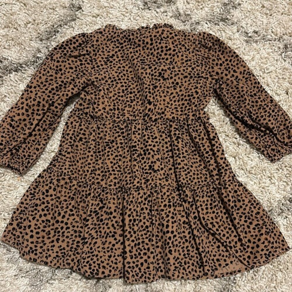Crewcuts J. Crew Girls Leopard Print Corduroy Tiered Dress Size 4 - Picture 4 of 4
